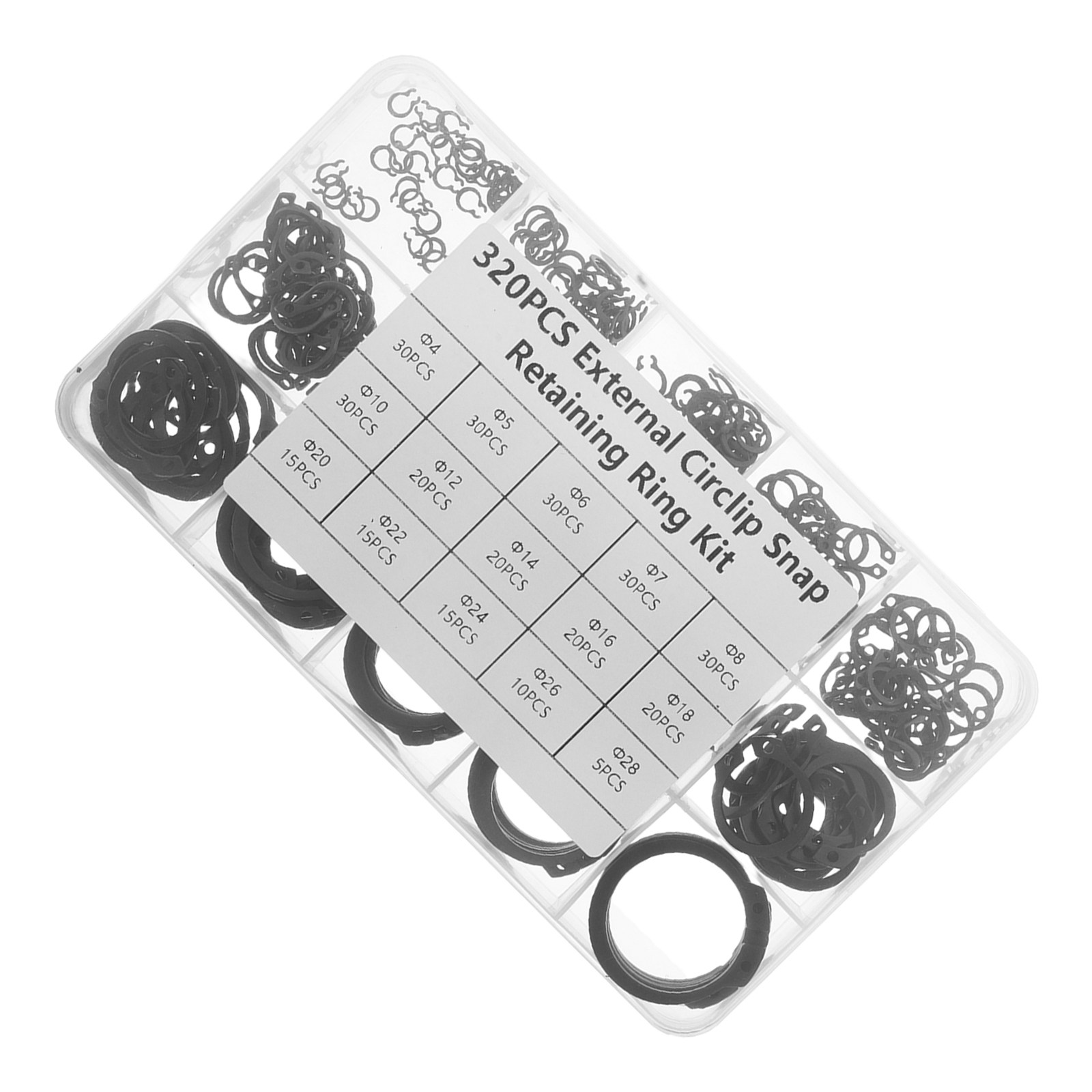Electronics Repair Kit - 320-delige set borgringen van staal, externe